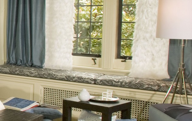 Feathered window sheers