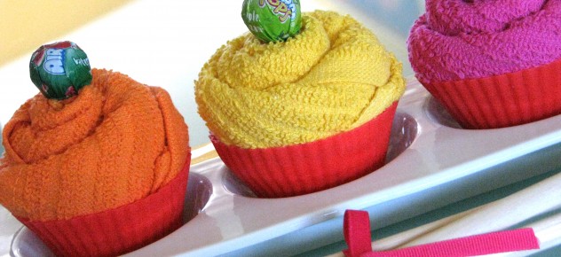 Towel cupcakes